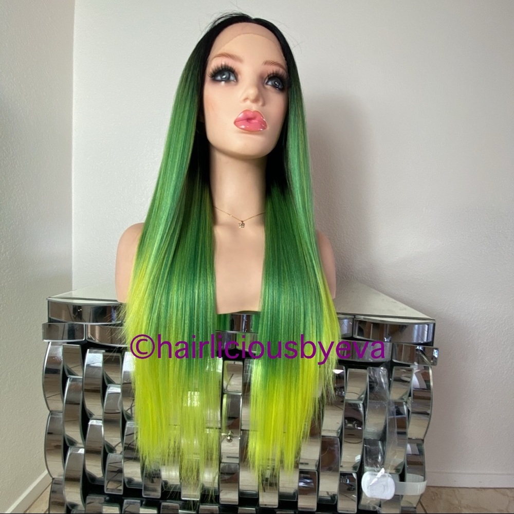 Wigs straight ombré long